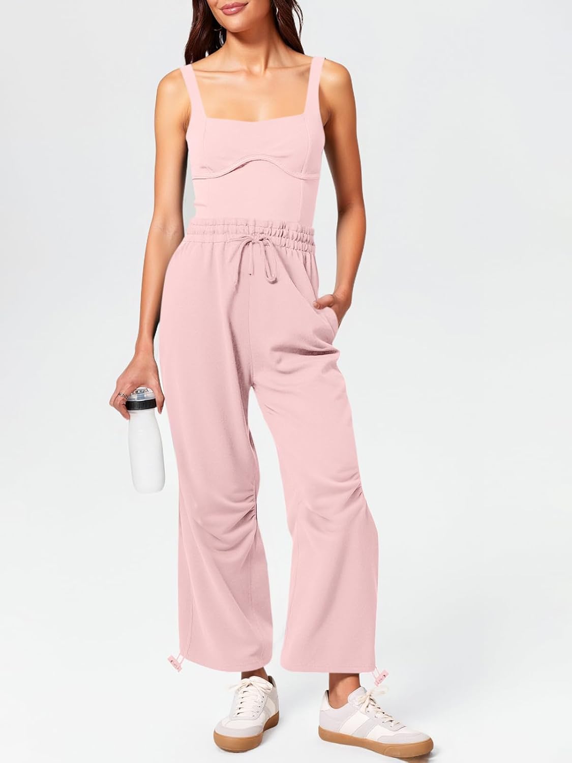 Cicy Bell Womens Summer Sleeveless Jumpsuits Casual Jogger Pants Long Rompers Workout One Piece Outfits with Pockets - Image 5