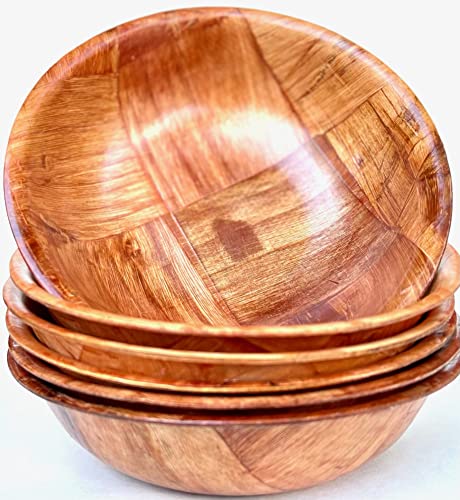 Wooden Woven Salad Bowl, Woven Wood Snack Bowls ,Wood Bowl 6 inches set 6 unit (6), Woven , Salad bowl, Snack Bowl, Set, Set 6