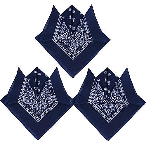 QUMAO Pack de 3 Pañuelos Bandanas de Modelo de Paisley para Cuello/Cabeza...