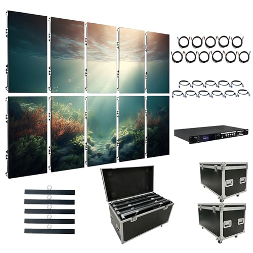 Image of P3.91 P4.81 Rental LED Display Screen, 3840Hz /1920Hz High Refresh Rate, IP65 Waterproof Outdoor LED Panels with Aluminum Cabinet, Mounting Frame for Stage Events (16, P4.81, 50*100cm(1.64*3.28ft))