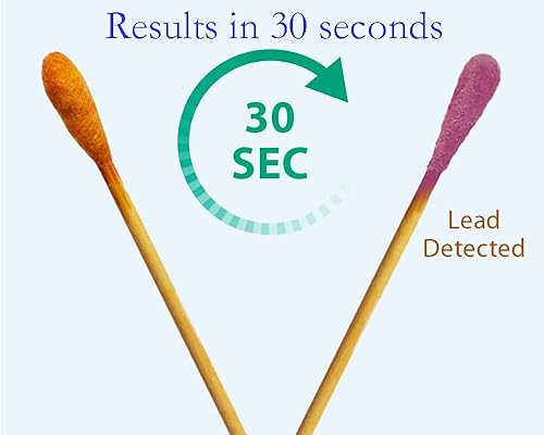 Miniatura 3 de Kit de prueba de plomo, hisopos de prueba instantánea para plomo (reactivo incluido), tiras de prueba rápidas, adecuado para todas las superficies