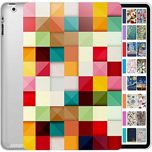 DuraSafe Cases for iPad 9.7 inch Old Model 2 3 4 Gen Printed Case A1458 A1416 MC705LL/A MD328LL/A MD333LL/A MD336LL/A A1395 MC769LL/A MC954LL/A MC960LL/A MC979LL/A A1459 MD514LL/A - Color Grid