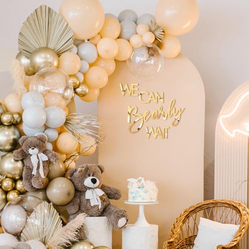 Image of Acrylic We Can Bearly Wait Sign for Backdrop, Gold