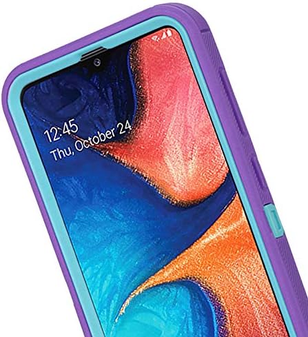 Annymall Samsung Galaxy A30 Case,Galaxy A20 Case,Galaxy A50 Case, Heavy Duty [with Built-in Screen Protector] Shockproof Defender Armor Protective Cover for Samsung Galaxy A20/A30/A50 (Purple/Green)