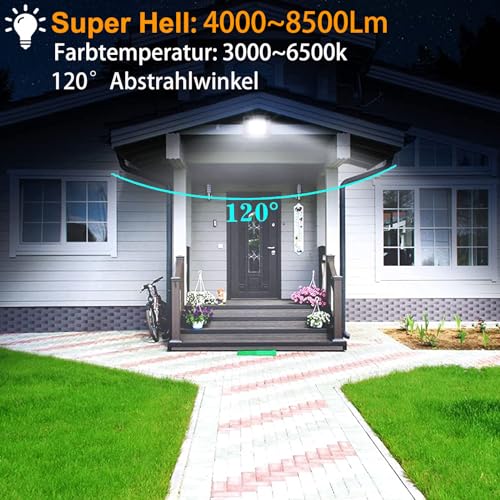 Meision Reflektor LED na zewnątrz, 50 W, reflektor LED z wtyczką, super jasny, aluminium, ciepła biel, 3000 K, IP66, wodoszczelny, zewnętrzny reflektor LED z kablem 3 m, do ogrodu, na podwórko, garaż,