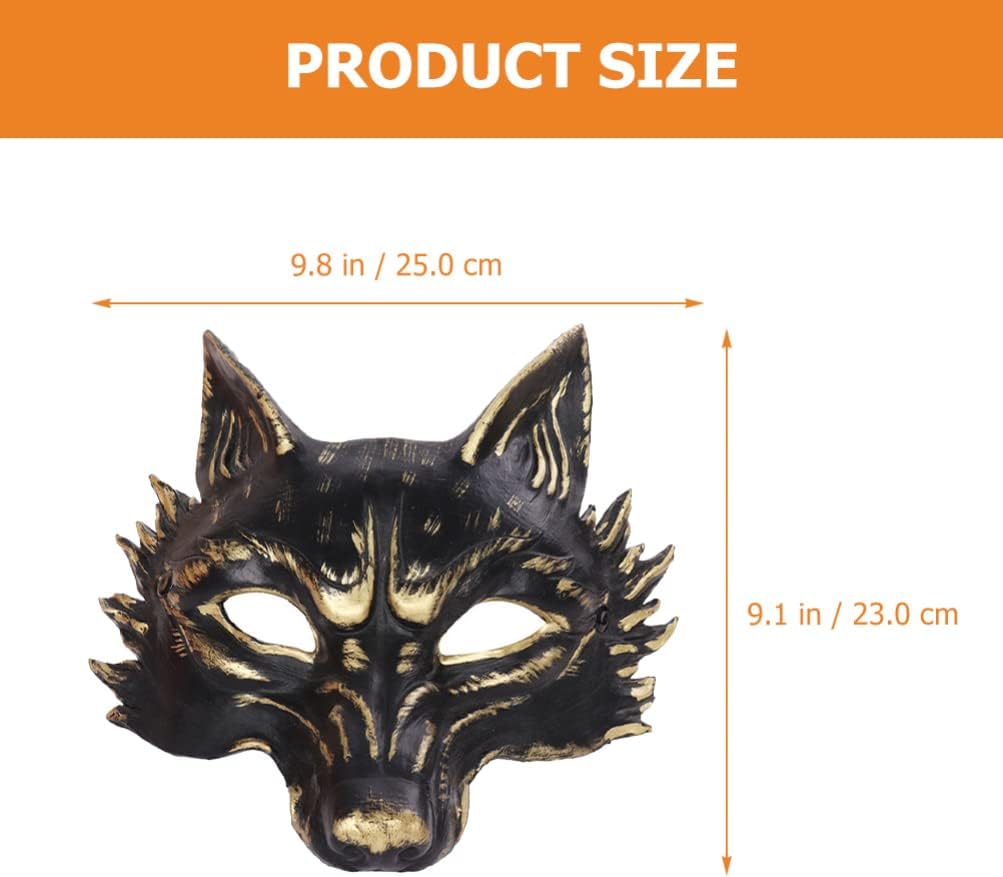 VALICLUD Halloween Fox Fox Kitsune Half Face Cat Masks Animal Cosplay Masquerade Ball Carnival Kitsune Costume