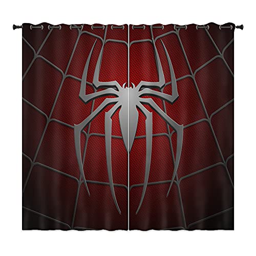 LKFFHAVD Avengers - Lot de 2 rideaux occultants - Impression 3D - Captain America Iron Man Spider Man - Pour chambre à coucher et chambre d'enfant (2,220 x 215 (l x h) Cover