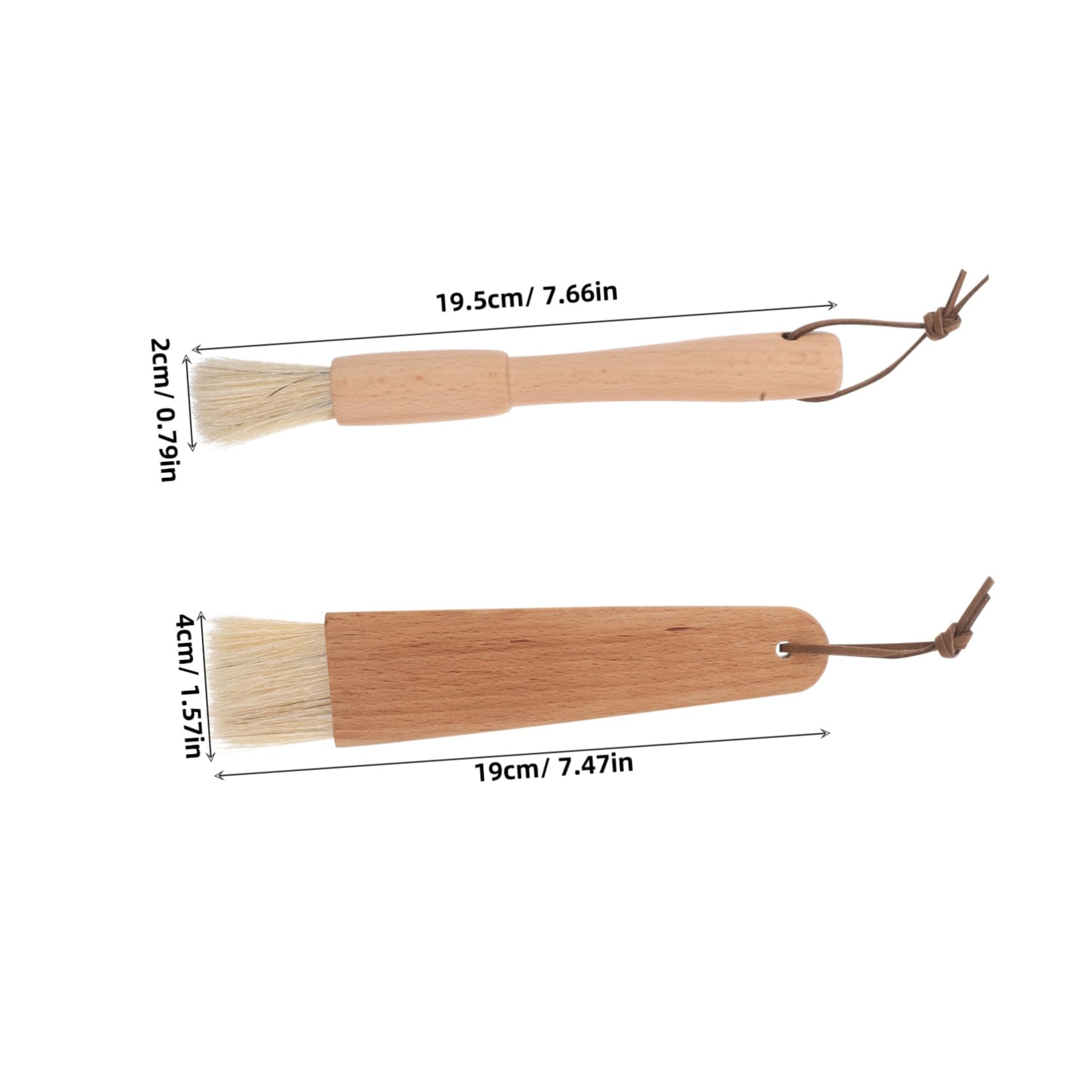 VINTORKY 2-piece Grill Brush Set with Wooden Handle Soft Bristles Pastry Brush for Bbq Sauce Cooking Baking Heat Resistant for Outdoor Bbq Camping