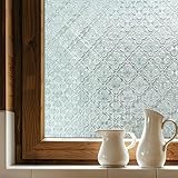 Film de fenêtre Autocollant 3D pour fenêtre de Salle de Bain, Porte d'entrée, Maison, Protection Solaire, Thermique, Motif pétales de Verres, 60 x 180 cm