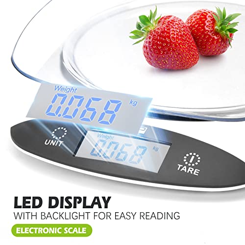 Dsp Electric Kitchen Scale, 11Lb/3Kg, High Accuracy Digital Scale With A Tray Food Scale With Lcd Display For Food Ounces And Grams (White) #TOP1