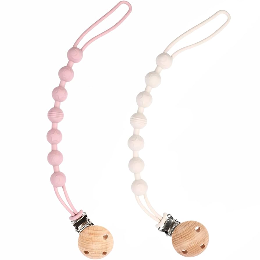 Amazon | LIKENNY おしゃぶりホルダー 2本セット シリコン製