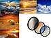 Produktbild 3er Verlaufsfilter Set (Blau, Grau, Orange) für Digitalkameras - Filterdurchmesser 52mm - Inkl. passendem Filtercontainer