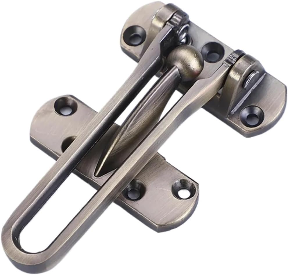 Durable 4Pcs Accessories Home Security Door Lock Latch Zinc Alloy Reinforcement Swing Bar Anti-Theft Buckle(4)