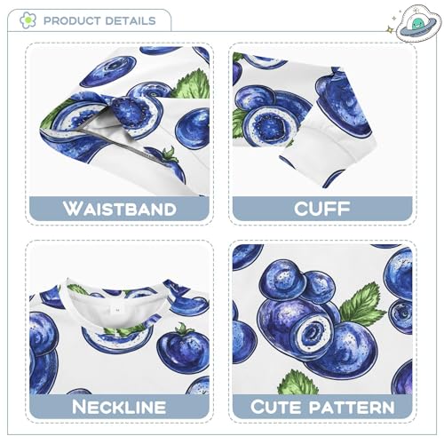 JUNZAN Fresh Bilberry Fruit White Little Kids Pullover Hoodie Fleece Sweatshirt With Hoodie Athletic 4T3