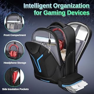 MATEIN 18 inch Gaming Backpack with Thick Padded Laptop Compartment, Anti Theft Extra Large Laptop Backpack with Rain Cover, Waterproof Travel Bag with Tech Organizer for Gaming Accessories