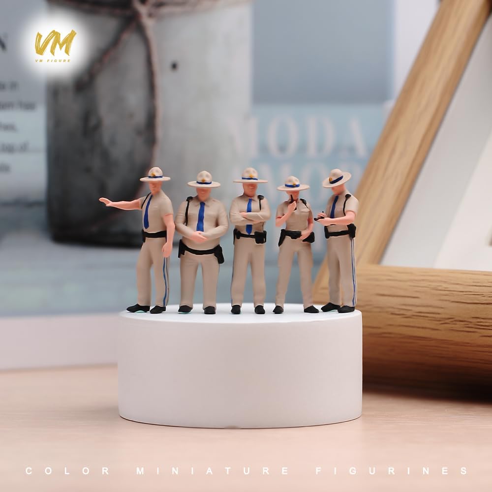 1/64 Scale Miniature Diorama Figurines Set - Multiple Styles, Compatible with Micro Scene Models, Desktop Decor Ornaments Figure Mini Statue (Patrol Team)