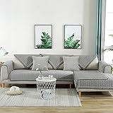 TEWENE Sofa Cover, Velvet Couch Cover Anti-Slip Sectional Couch Covers Sofa Slipcover for Dogs Cats Pet Love Seat Recliner Armrest Backrest Cover Gray (Sold by Piece/Not All Set)