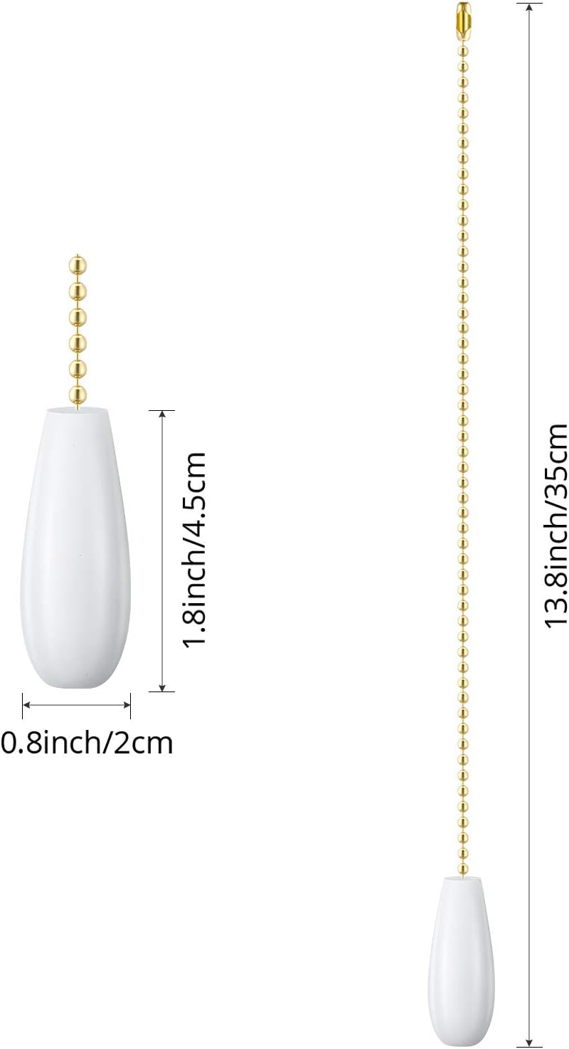 Boao 4 Pieces Ceiling Fan Pull Chains Wooden Pendant Pull Chains Extension 13.8 Inch for Ceiling Light Lamp Fan