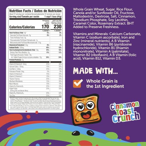 Image of Cinnamon Toast Crunch Breakfast Cereal, Resealable Bag, 32 oz