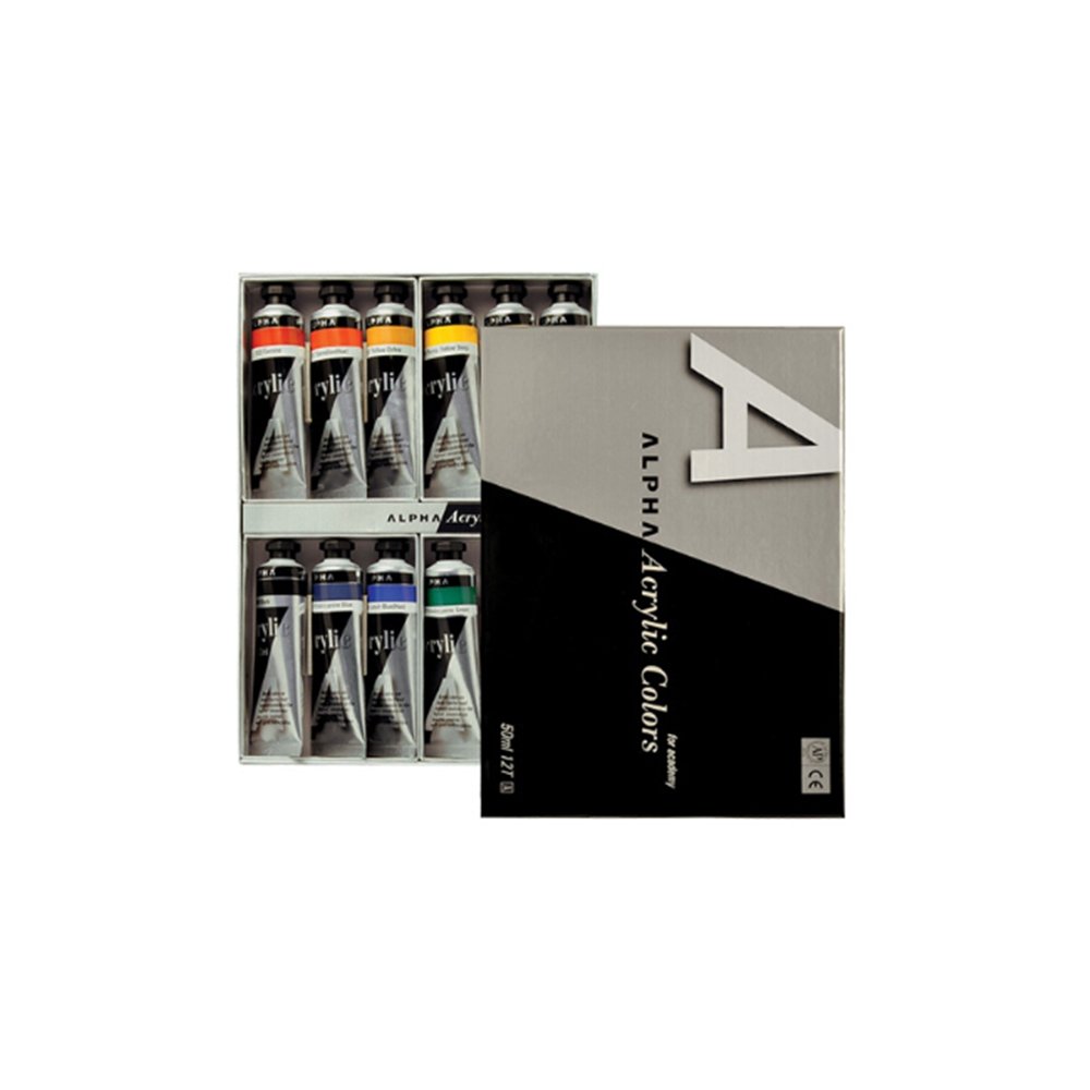 Alpha Silver Label Acrylfarben-Set (50 ml, 12 Farben B-Set)