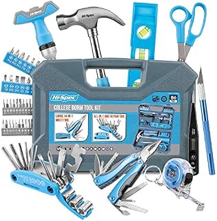 Hi-Spec 86 Piece College Dorm Household Tool Kit with 2-in-1 T Handle Ratcheting
