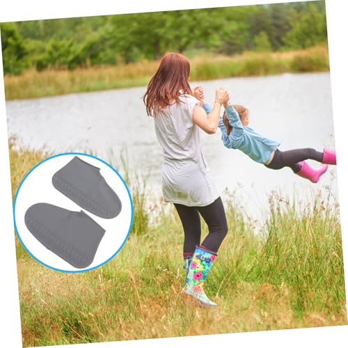 Cubiertas para zapatos de silicona impermeables para hombre y mujer, resistentes al desgaste, sobrecubiertas gruesas para actividades al aire libre, color gris miniatura 4