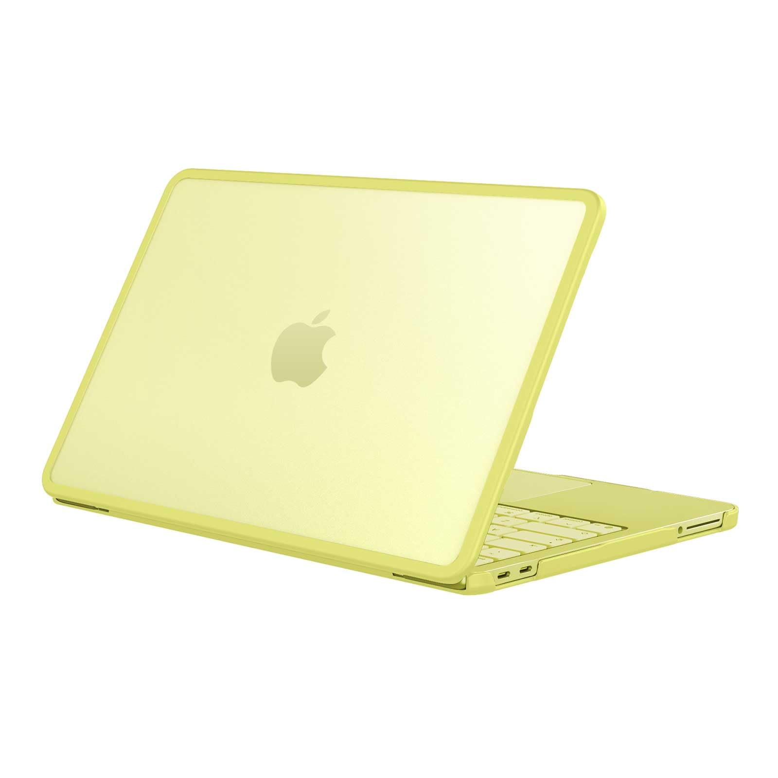 FINTIE Etui kompatybilne z MacBook Neo 13 cali A3404 (A18 Pro Chip, 2026) - twarde, matowe, odporne na odciski palców + ochronna ramka z TPU, cytrusowy żółty