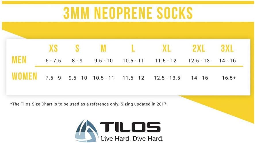 Tilos 3mm Tall Neoprene Socks - Hypoallergenic, Non-Slip, Durable Water Socks for Diving, Snorkeling, Water Aerobics & More