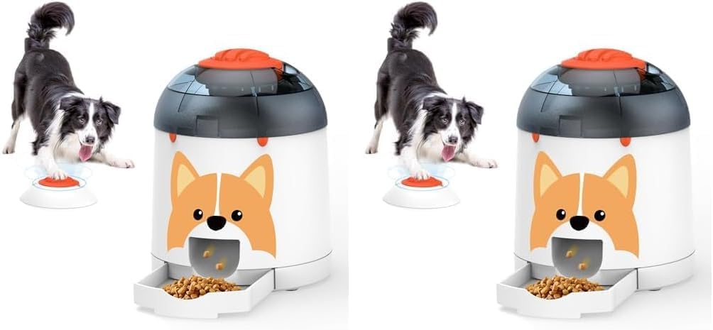 Potaroma Dog Puzzle Feeder Toy, Interactive IQ Training, Electronic Treat Dispenser, Automatic Rechargeable with Remote for Food Dispensing, All Breeds, 280ml Capacity (Pack of 2)