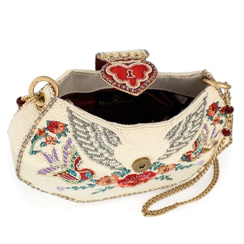 Mary Frances Keepsake Beaded Crossbody Handbag Clutch Heart & Bird-Themed Evening Purse, Multicolor3
