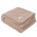 Allisandro Premium Fluffy Dog Cat Blanket- [Upgrade Double Thickness] - Soft Warm Durable Fleece Pet Blanket - Puppy Cat Blanket Throw Washable (31x23, Light Coffee)
