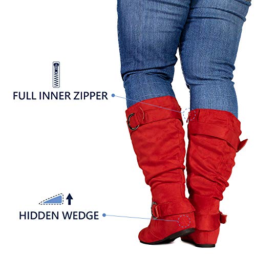 RF ROOM OF FASHION Dublin-01 Women's Wide Calf Wide Width Knee High Boots w Pocket - Plus Size Friendly4