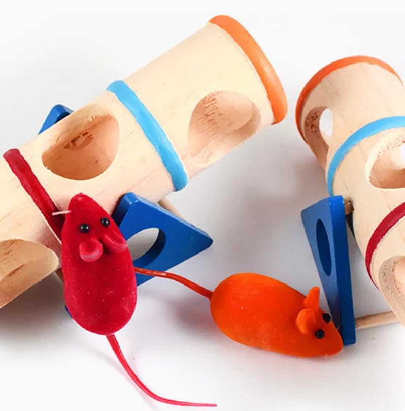 Juguete for hámster, 1 Pieza, túnel de Madera for hámster, ratón, Jaula, balancín, for Mascotas, de Madera, for el hogar, for Ratas.,Juguetes para hámster