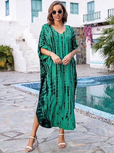 Image of Kaftan Dresses for Women Plus Size Bathing Suit Cover up Caftan Maxi Beach Dresses