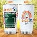 JENOIS Teacher Appreciation Gift for Women, Cute Rainbow Design Stainless Steel Tumbler, 20oz Insulated Travel Cup with Nutrition Facts, Back to School, End of Year, Birthday Thank You Idea