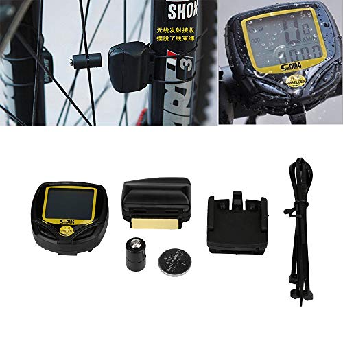 Toxz Wireless LCD Bike Computer Speed Odometer Waterproof Speedometer,Cycle Bicycle Backlight Odometer,Clock/Current Speed/Odometer/Trip