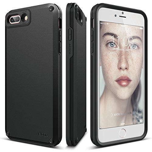 elago iPhone 8 Plus/iPhone 7 Plus Case [Armor][Black] - [Military Drop Test Certified][Secret Pocket][Anti-Shock]
