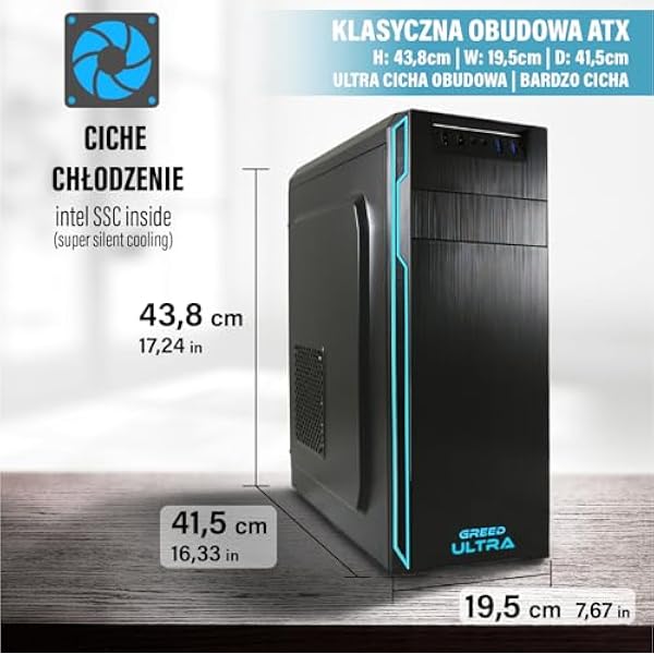 GREED® Ultra PC с Intel Core 12th Gen - быстрый ПК + компьютер на 4,4 ГГц, 16 ГБ ОЗУ/памяти - 1 ТБ SSD + 1 ТБ HDD - DVD+RW - USB 3.0 - WLAN, Windows 11 Pro