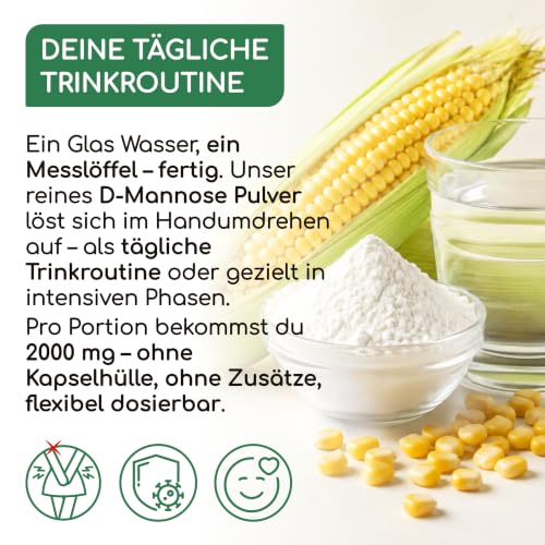 D-Mannose Pulver 250g - D Mannose Pulver in Deutschland abgefüllt & laborgeprüft, 125 Tage Versorgung- Natürlich… – Ansicht 3