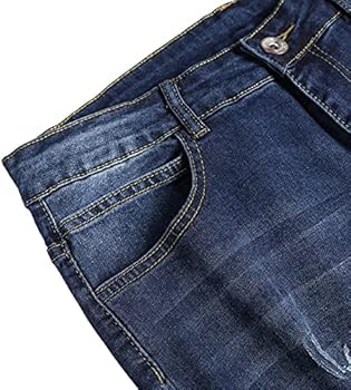 Long Tall Sally DISTRESSED UNA STRETCH MOM - Slim fit jeans - blue