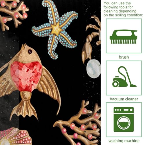 Alfombra absorbente para cocina y pasillo con alegres motivos de coral 5