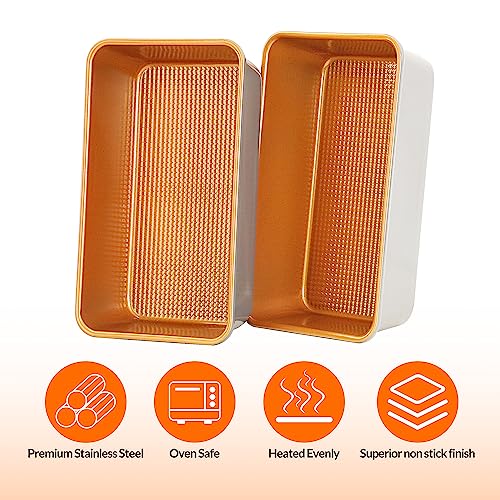 Lucycaz BAKING-01 Non-Stick Heavy Duty Bread Loaf Pan Set, 9 X 5 Inch Carbon Steel Loaf Pans thumb #4