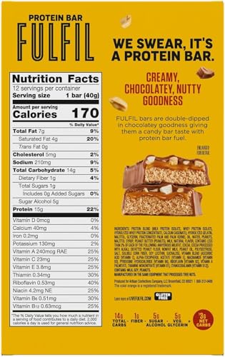 Image of FULFIL Protein Snack Bars, Best Sellers Variety Pack, Gluten Free with 15g Protein, Pantry Staples, 12 Count