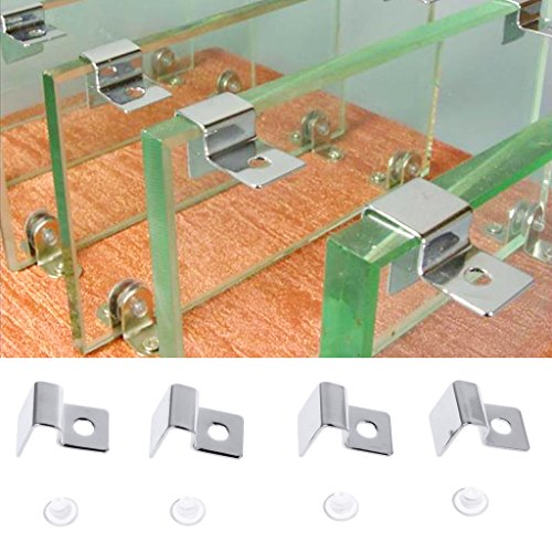 Autone 4Pcs Stainless Steel Aquarium Fish Tank Fixed Cover Clip Filter Barrel Holder