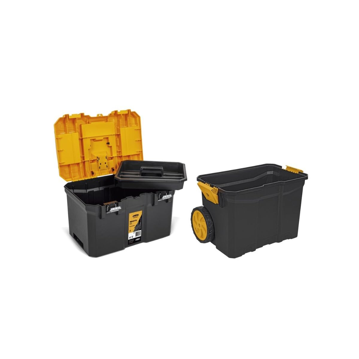 VITO - Servante d'atelier Trolley XL - Caisse à outils Rangement modulable 2 compartiments Servante à roulettes Chantier