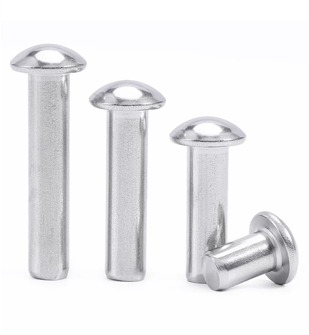 M8x25 (10pcs) Length Solid Steel Round Head Rivet, Annealed,304 Stainless Steel