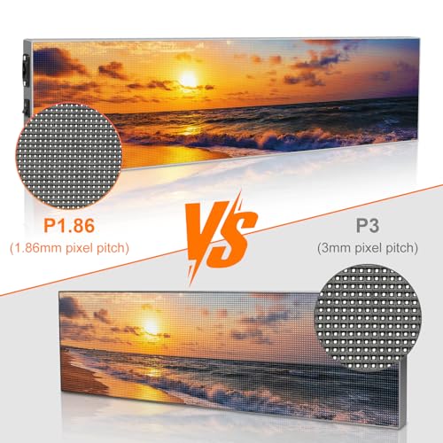 Image of LEDLightsWorld P1.86 Fine Pixel Pitch LED Display, Programmable LED Sign for Business, Full Color Digital Message Board with App Control, Indoor Digital Signage Display for Store Window, Restaurant, Bar, Office