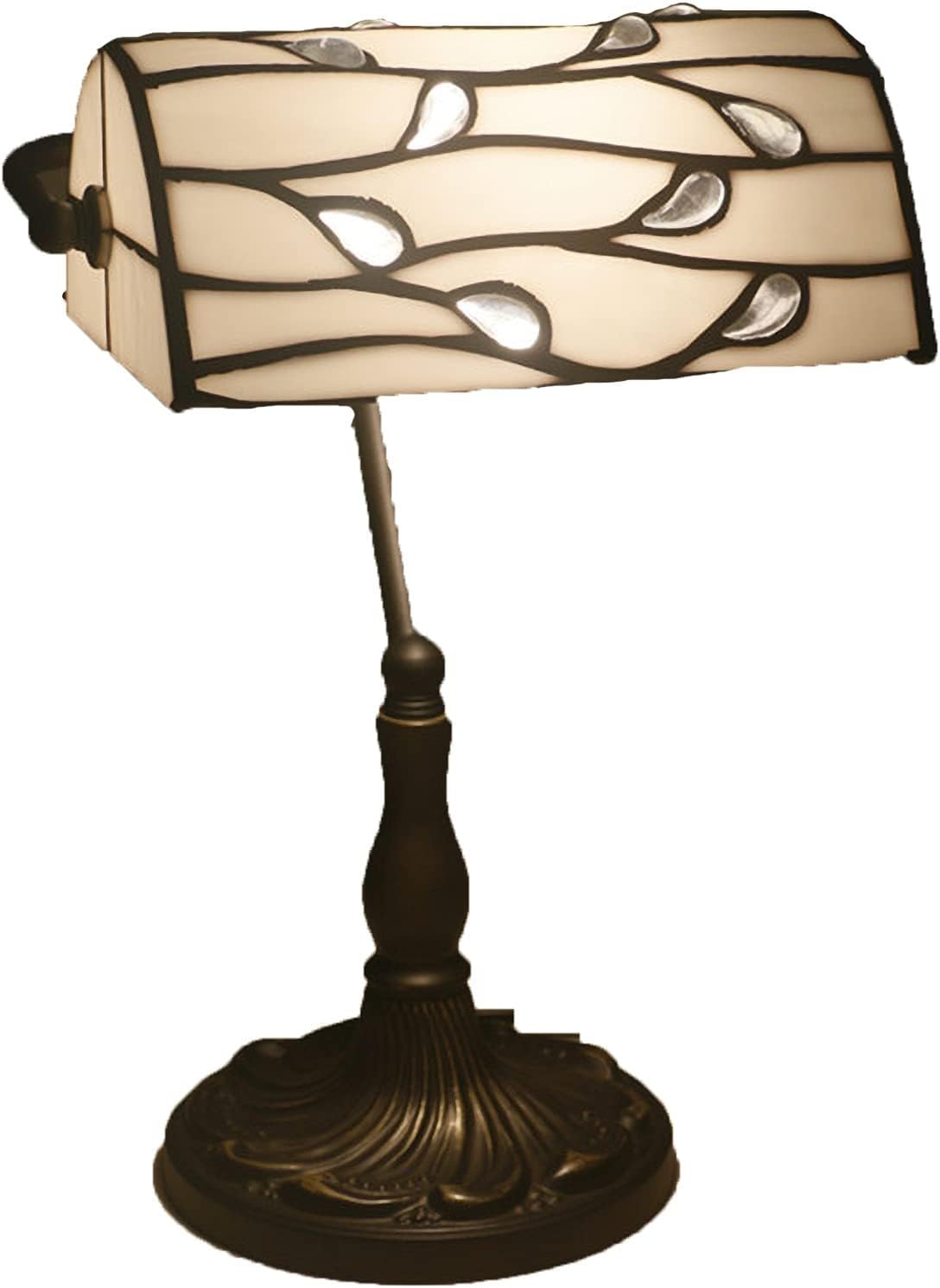 Table Lamp Retro Banker Bedside Ligth Handmade Stained Glass Lampshade(6)