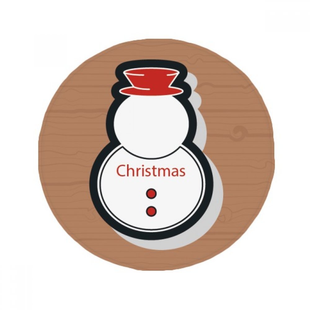 Tapis de Noël bonhomme de neige antidérapant rond 80x80cm salon cuisine entrée maison