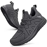 Feethit Womens Running Shoes Tennis Walking Shoes Slip on Sneakers Lightweight Gym Shoes for Workout Work Travel Athletic Dark Grey Size 5.5